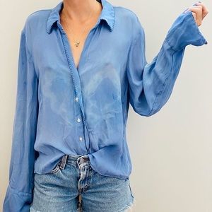 Vintage silk hand dyed button up